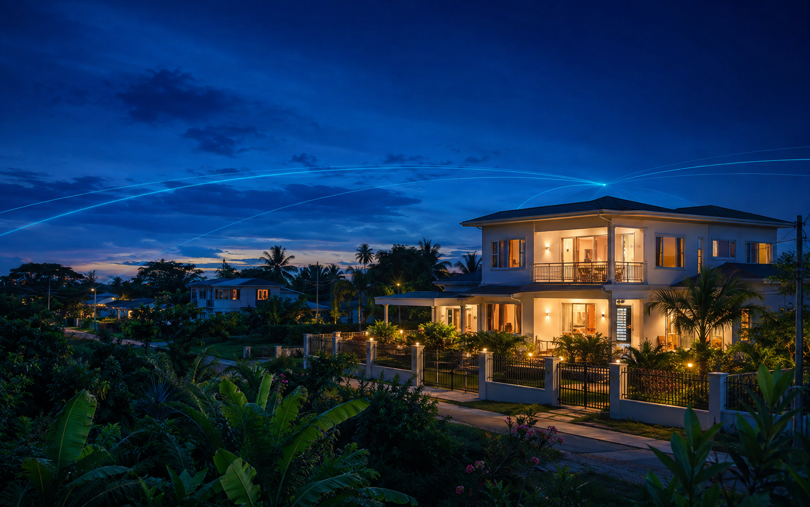 A connected home in a tropical community